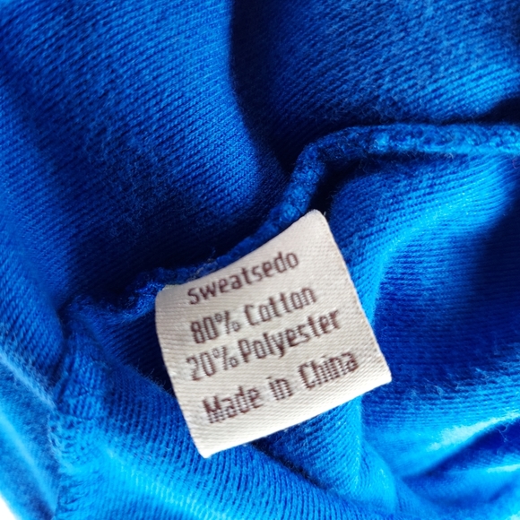 Sweatsedo Retro Velour Track Suit Set USA Logo Red Blue Zip Pocket Large - Picture 10 of 10